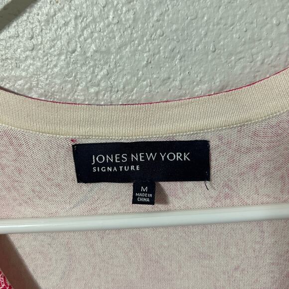 Jones New York Paisley Silk Blend Cardigan Women’s Medium Pink Purple Knit - Picture 5 of 7